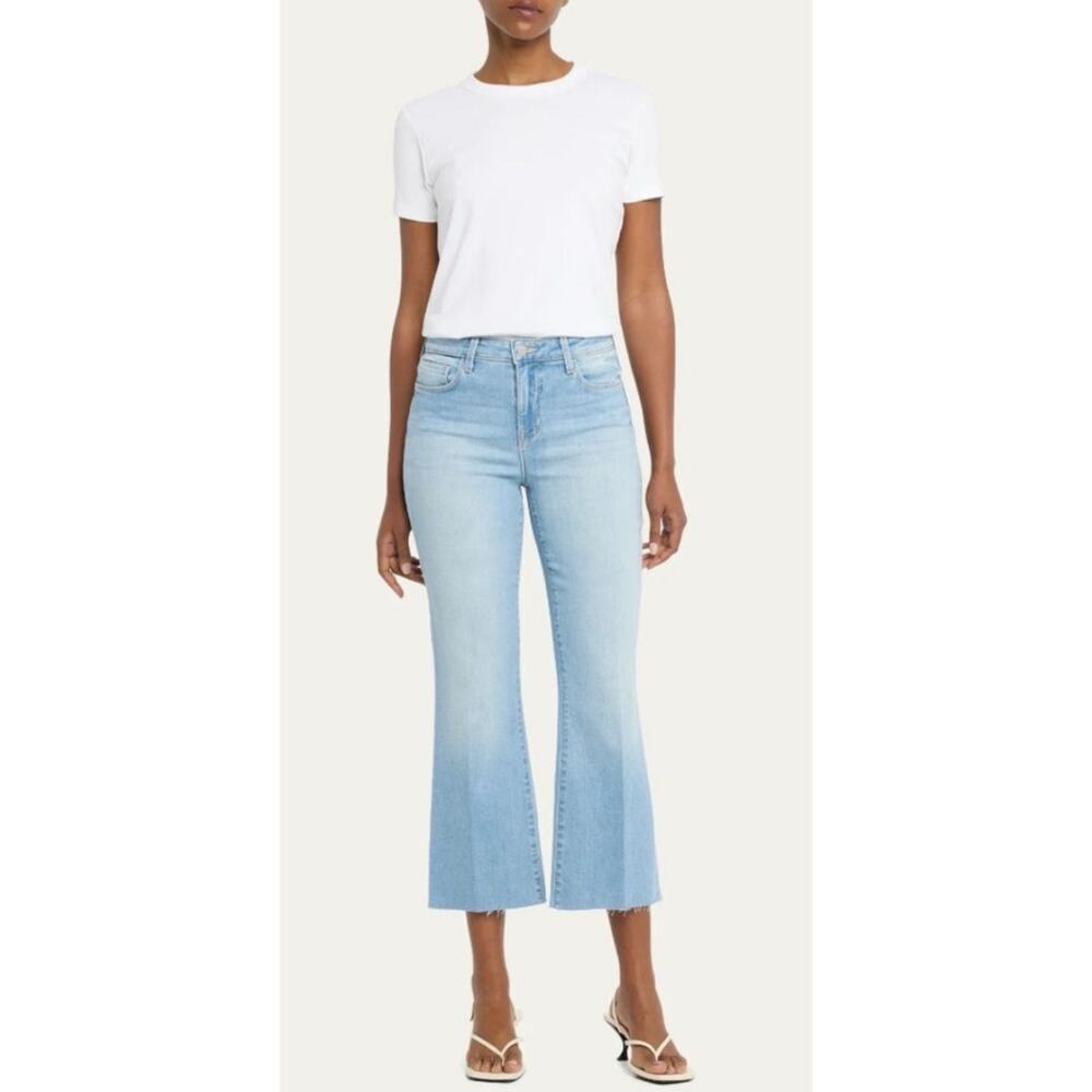 L’Agence Kendra High Rise Cropped Flare Jeans Indio Light Wash 25
